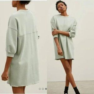 Everlane sage green 100% cotton sweatshirt dress size xs (sweatshirt dress)